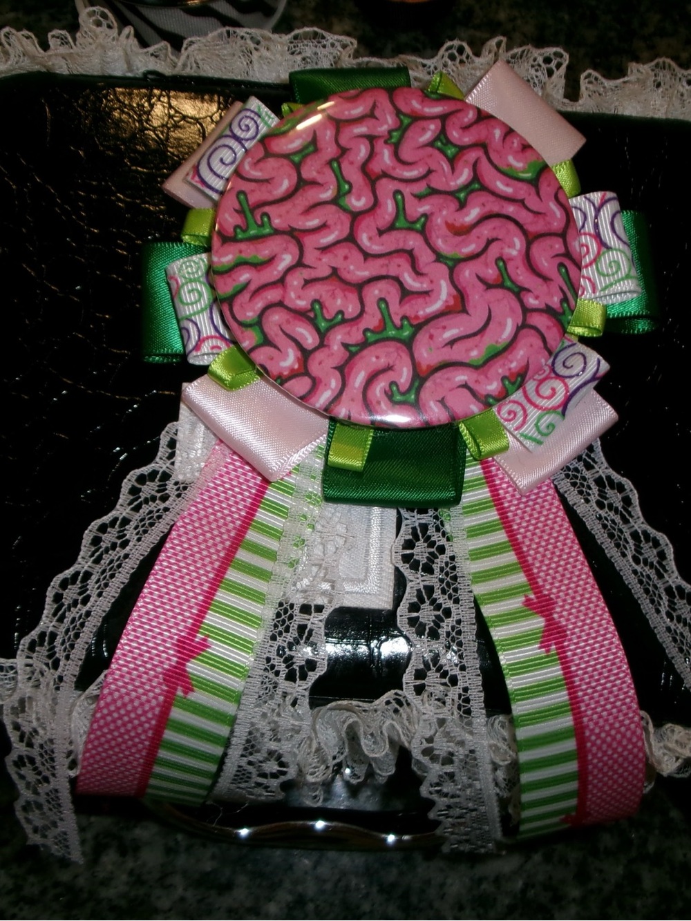 Pink Brain Ribbon Rosette